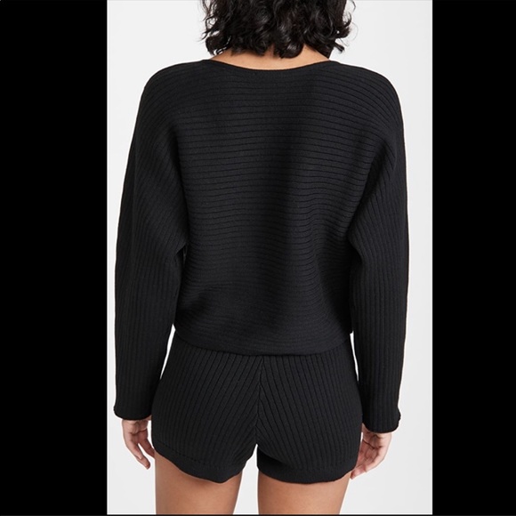 Reformation Cort Ribbed Sweater AND shorts Size Medium, in Gossamer - Picture 4 of 15